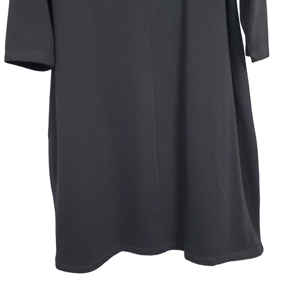 Old Navy NWT Sz 2X Plus Dress Ponte Knit 3/4 Sleeve Scoop Midi Minimalist Black - Picture 8 of 13